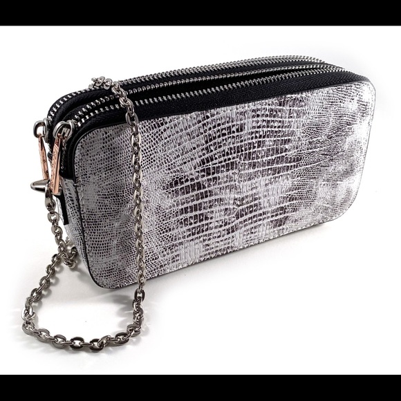 NWOT EMME leather double wallet shoulder bag - Picture 1 of 8